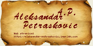 Aleksandar Petrašković vizit kartica